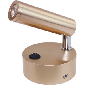 ΕΠΙΤΟΙΧΟ Φ/Σ LED 3W ΧΡΥΣΟ ΚΙΝΗΤΟ 50° 210Lm 4.000K 230V ΜΕ ΔΙΑΚΟΠΤΗ