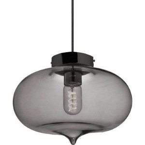 ΚΡΕΜΑΣΤΟ ΓΚΡΙ ΓΥΑΛΙ Φ27cm 1χ40W E27