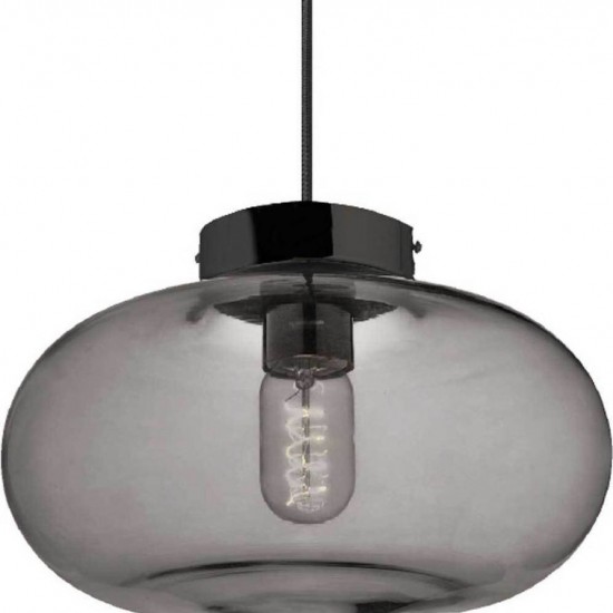 ΚΡΕΜΑΣΤΟ ΓΚΡΙ ΓΥΑΛΙ Φ27cm 1χ40W E27