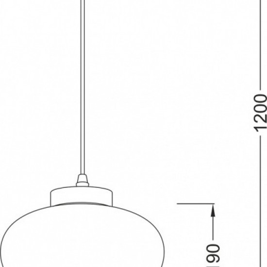 ΚΡΕΜΑΣΤΟ ΓΚΡΙ ΓΥΑΛΙ Φ27cm 1χ40W E27