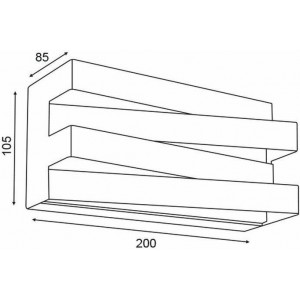 ΕΠΙΤΟΙΧΟ Φ/Σ LED 12W 3000K 960LM ΜΑΥΡΟ ΜΕΤ/ΚΟ 20X11X9CM