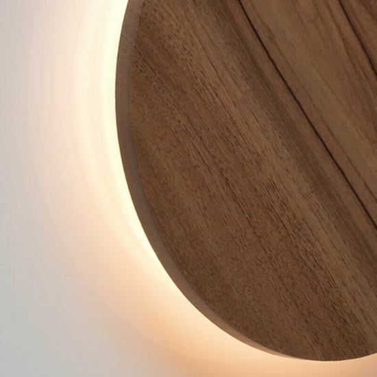 ΕΠΙΤΟΙΧΟ Φ/Σ LED 15W 3000Κ ΑΠΟΧΡΩΣΗ ΣΚΟΥΡΟΥ ΞΥΛΟΥ MDF ΚΥΚΛΟΣ Φ30XH3,6CM