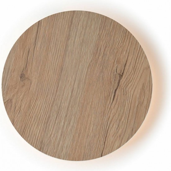 ΕΠΙΤΟΙΧΟ Φ/Σ LED 24W 3000Κ ΑΠΟΧΡΩΣΗ ΑΝΟΙΧΤΟΥ ΞΥΛΟΥ MDF ΚΥΚΛΟΣ Φ40XH3,6CM