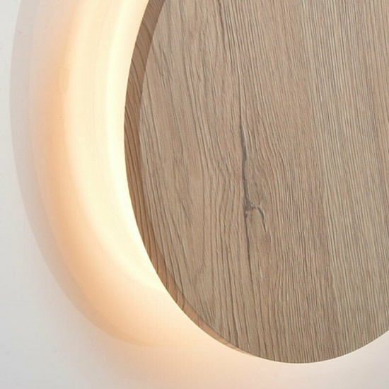 ΕΠΙΤΟΙΧΟ Φ/Σ LED 24W 3000Κ ΑΠΟΧΡΩΣΗ ΑΝΟΙΧΤΟΥ ΞΥΛΟΥ MDF ΚΥΚΛΟΣ Φ40XH3,6CM