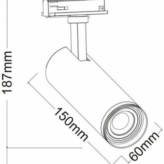 Σποτ Ράγας 2 Καλωδίων  10W 3000K 1000lm Black