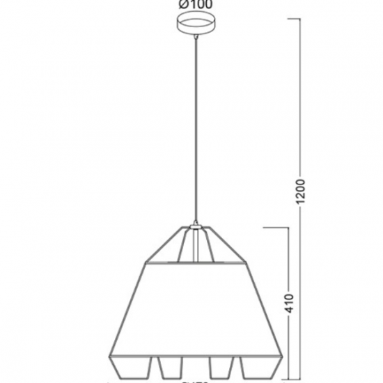 LINES ΚΡΕΜΑΣΤΟ ΦΩΤΙΣΤΙΚΟ 1ΦΩΤΟ ΥΦΑΣΜΑ ΜΑΥΡΟ Φ47xH120cm