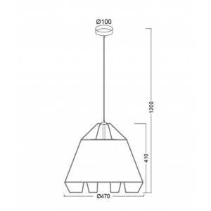 LINES ΚΡΕΜΑΣΤΟ ΦΩΤΙΣΤΙΚΟ 1ΦΩΤΟ ΥΦΑΣΜΑ ΛΕΥΚΟ Φ47xH120cm