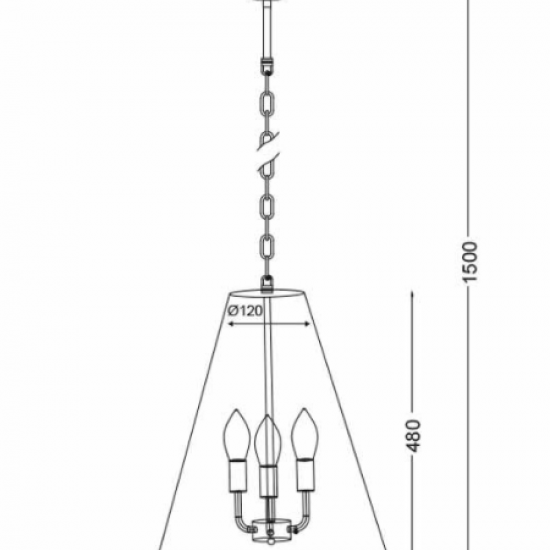 KONOS ΚΡΕΜΑΣΤΟ ΦΩΤΙΣΤΙΚΟ 3ΦΩΤΟ ΜΕΤΑΛΛΟ ΛΕΥΚΟ/ΧΡΥΣΟ Φ40xΗ150cm