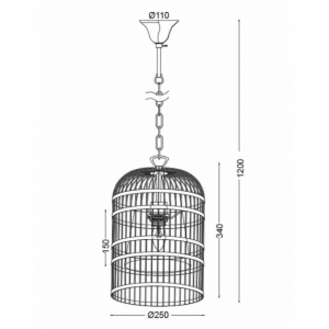 ΚΡΕΜΑΣΤΟ 1ΧΕ14 ΜΕΤΑΛΛΙΚΟ ΟΡΕΙΧΑΛΚΟ+ΜΑΥΡΟ ΑΜΠΑΖΟΥΡ Φ25ΧΗ120CM