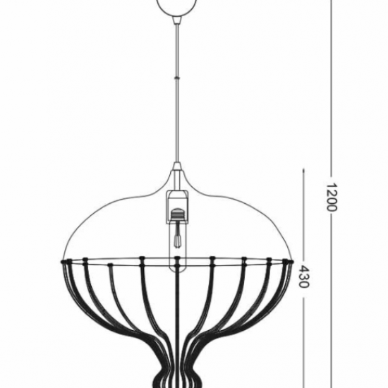 BRADFORD ΚΡΕΜΑΣΤΟ ΦΩΤΙΣΤΙΚΟ 1ΦΩΤΟ ΜΕΤΑΛΛΙΚΟ ΜΑΥΡΟ Φ46xΗ120vm