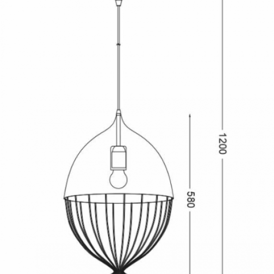 BRADFORD ΚΡΕΜΑΣΤΟ ΦΩΤΙΣΤΙΚΟ 1ΦΩΤΟ ΜΕΤΑΛΛΙΚΟ ΜΑΥΡΟ Φ30xΗ120cm