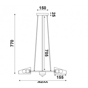 EPSI ΚΡΕΜΑΣΤΟ ΦΩΤΙΣΤΙΚΟ 3ΦΩΤΟ ΜΕΤΑΛΛΟ ΜΑΥΡΟ-ΧΑΛΚΙΝΟ Φ60xΗ77CM