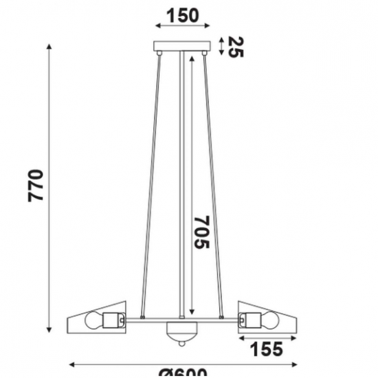 EPSI ΚΡΕΜΑΣΤΟ ΦΩΤΙΣΤΙΚΟ 3ΦΩΤΟ ΜΕΤΑΛΛΟ ΜΑΥΡΟ-ΧΑΛΚΙΝΟ Φ60xΗ77CM