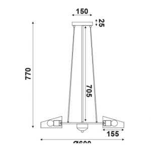 EPSI ΚΡΕΜΑΣΤΟ ΦΩΤΙΣΤΙΚΟ 5ΦΩΤΟ ΜΕΤΑΛΛΟ ΜΑΥΡΟ-ΧΑΛΚΙΝΟ Φ60xΗ77CM