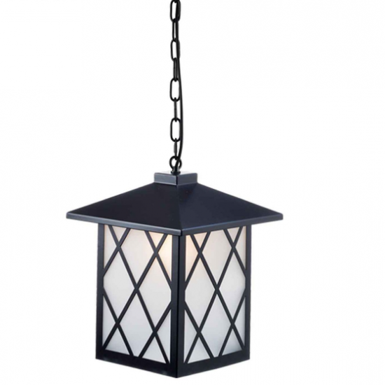 ΚΡΕΜΑΣΤΟ Φ/Σ 1ΧΕ27 ΜΕΤΑΛΛΙΚΟ ΜΑΥΡΟ+ΓΥΑΛΙ 26Χ26ΧΗ120CM