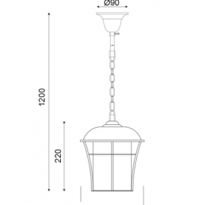 ΚΡΕΜΑΣΤΟ ΜΟΝΟΦΩΤΟ ΦΩΤΙΣΤΙΚΟ ΜΕΤΑΛΛΙΚΟ ΜΑΥΡΟ Φ20ΧΗ120CM