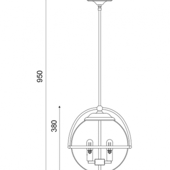 ΚΡΕΜΑΣΤΟ Φ/Σ 3ΧΕ14 ΜΕΤΑΛΛΙΚΟ ΜΑΥΡΟ+ΓΥΑΛΙ Φ30ΧΗ95CM