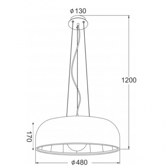 ΚΡΕΜΑΣΤΟ ΜΕΤΑΛΛΟ – ΑΛΟΥΜΙΝΙΟ ΛΕΥΚΟ Φ50CM 1XE27