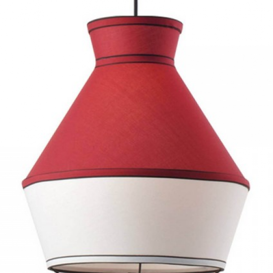 ΚΡΕΜΑΣΤΟ Φ/Σ 3ΧΕ27 ΥΦΑΣΜΑ ΚΟΚΚΙΝΟ +ΛΕΥΚΟ Φ45ΧΗ120CM