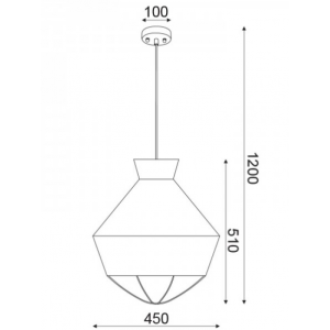 ΚΡΕΜΑΣΤΟ Φ/Σ 3ΧΕ27 ΥΦΑΣΜΑ ΚΑΦΕ+ΛΕΥΚΟ Φ45ΧΗ120CM