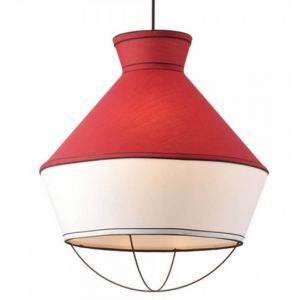 ΚΡΕΜΑΣΤΟ Φ/Σ 3ΧΕ27 ΥΦΑΣΜΑ ΚΟΚΚΙΝΟ +ΛΕΥΚΟ Φ45ΧΗ120CM