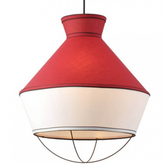 ΚΡΕΜΑΣΤΟ Φ/Σ 3ΧΕ27 ΥΦΑΣΜΑ ΚΟΚΚΙΝΟ +ΛΕΥΚΟ Φ45ΧΗ120CM