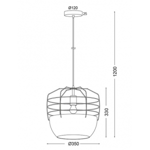 ΚΡΕΜΑΣΤΟ Φ/Σ 1ΧΕ27 ΜΕΤΑΛΛΙΚΟ ΛΕΥΚΟ/ΜΑΥΡΟ/ΧΑΛΚΙΝΟ Φ35ΧΗ120CM