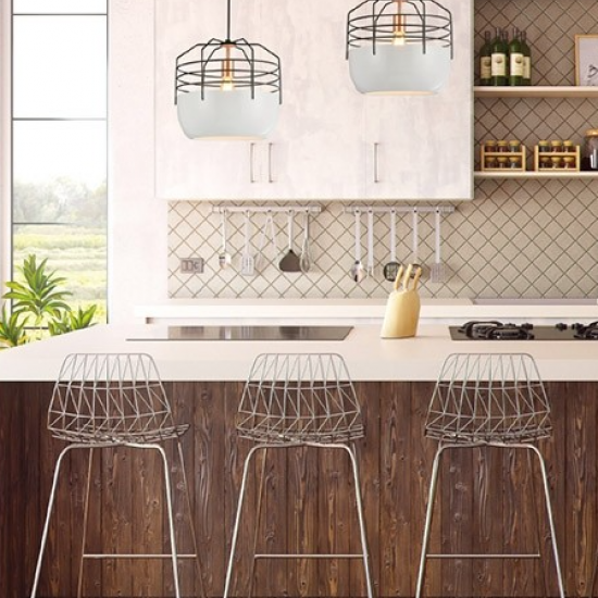 ΚΡΕΜΑΣΤΟ Φ/Σ 1ΧΕ27 ΜΕΤΑΛΛΙΚΟ ΛΕΥΚΟ/ΜΑΥΡΟ/ΧΑΛΚΙΝΟ Φ35ΧΗ120CM