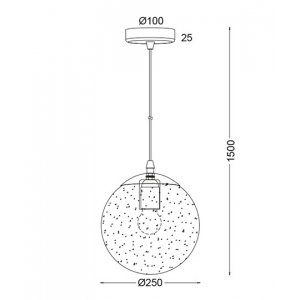 ΚΡΕΜΑΣΤΟ Φ/Σ 3D ΓΥΑΛΙ+ΜΕΤΑΛΛΙΚΗ ΜΑΥΡΗ ΑΝΑΡΤΗΣΗ Φ25ΧΗ150CM