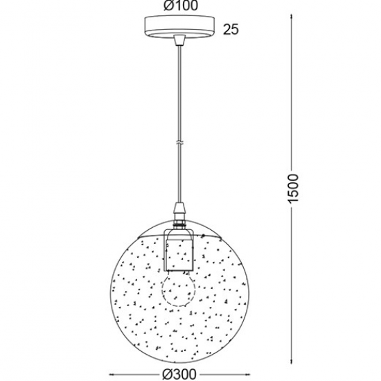 ΚΡΕΜΑΣΤΟ Φ/Σ 3D ΓΥΑΛΙ+ΜΕΤΑΛΛΙΚΗ ΜΑΥΡΗ ΑΝΑΡΤΗΣΗ Φ30ΧΗ150CM