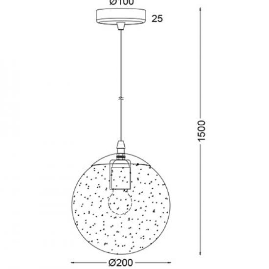 ΚΡΕΜΑΣΤΟ Φ/Σ 3D ΓΥΑΛΙ+ΜΕΤΑΛΛΙΚΗ ΜΑΥΡΗ ΑΝΑΡΤΗΣΗ Φ20ΧΗ150CM
