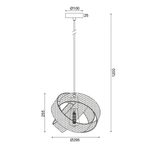ΚΡΕΜΑΣΤΟ Φ/Σ 1ΧΕ27 ΧΡΥΣΟ ΜΕΤΑΛΛΟ D30XH120CM