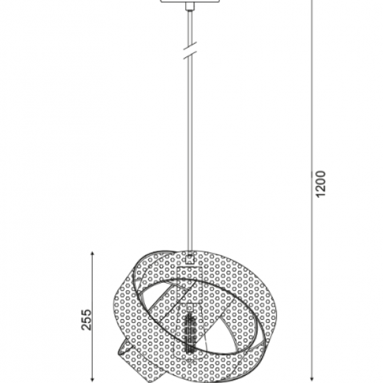 ΚΡΕΜΑΣΤΟ Φ/Σ 1ΧΕ27 ΜΑΥΡΟ ΜΕΤΑΛΛΟ D30XH120CM