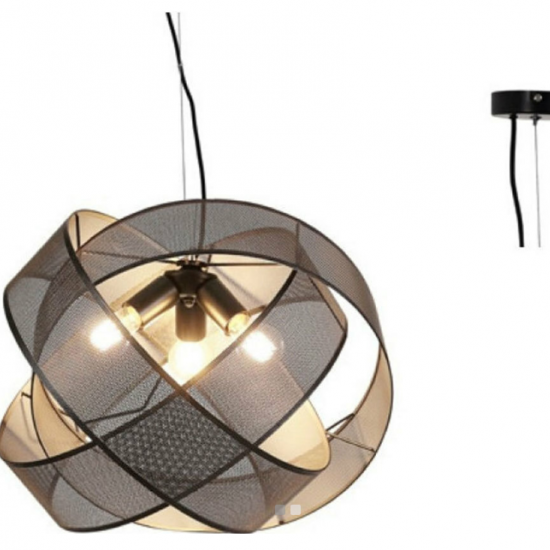 ΚΡΕΜΑΣΤΟ Φ/Σ 3ΧΕ27 ΜΑΥΡΟ ΜΕΤΑΛΛΟ D52XH120CM