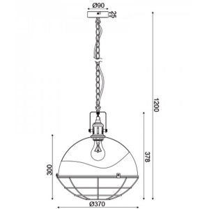 ΚΡΕΜΑΣΤΟ Φ/Σ 1ΧΕ27 ΜΕΤΑΛΛΙΚΟ ΓΚΡΙ Φ35ΧΗ120CM