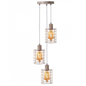 ΚΡΕΜΑΣΤΟ Φ/Σ 3ΧΕ27 ΜΕΤΑΛΛΙΚΟ ΛΕΥΚΟ ΣΚΟΥΡΙΑ Φ20ΧΗ120CM