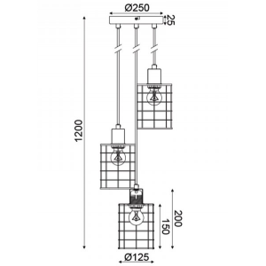 ΚΡΕΜΑΣΤΟ Φ/Σ 3ΧΕ27 ΜΕΤΑΛΛΙΚΟ ΛΕΥΚΟ ΣΚΟΥΡΙΑ Φ20ΧΗ120CM