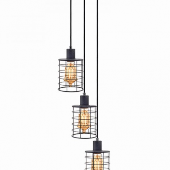 ΚΡΕΜΑΣΤΟ Φ/Σ 3ΧΕ27 ΜΕΤΑΛΛΙΚΟ ΑΠΟΧΡΩΣΗ ΤΣΙΜΕΝΤΟΥ Φ20ΧΗ120CM