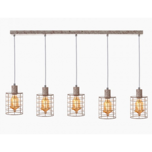 ΚΡΕΜΑΣΤΟ Φ/Σ 5ΧΕ27 ΜΕΤΑΛΛΙΚΟ ΛΕΥΚΟ ΣΚΟΥΡΙΑ 100Χ12,2ΧΗ120CM