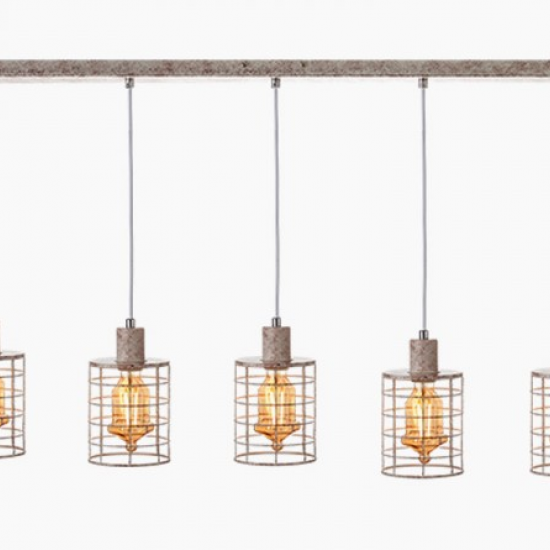 ΚΡΕΜΑΣΤΟ Φ/Σ 5ΧΕ27 ΜΕΤΑΛΛΙΚΟ ΛΕΥΚΟ ΣΚΟΥΡΙΑ 100Χ12,2ΧΗ120CM