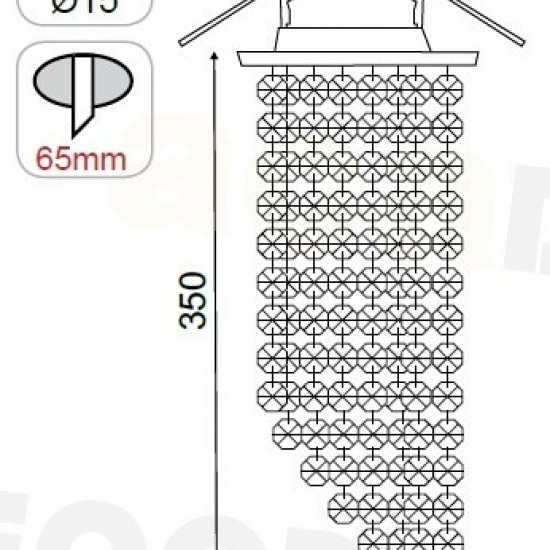 ΣΠΟΤ MR16 ΜΕ ΚΡΥΣΤΑΛΛΑ 375X82mm