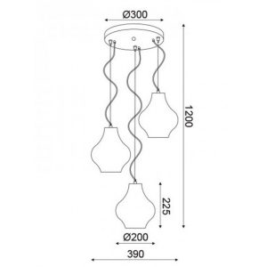 ΚΡΕΜΑΣΤΟ Φ/Σ 3ΧΕ27 ΚΑΦΕ ΠΗΛΟΣ Φ39ΧΗ120CM
