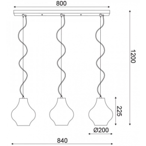 ΚΡΕΜΑΣΤΟ Φ/Σ 3ΧΕ27 ΚΑΦΕ ΠΗΛΟΣ Φ20Χ84ΧΗ120CM