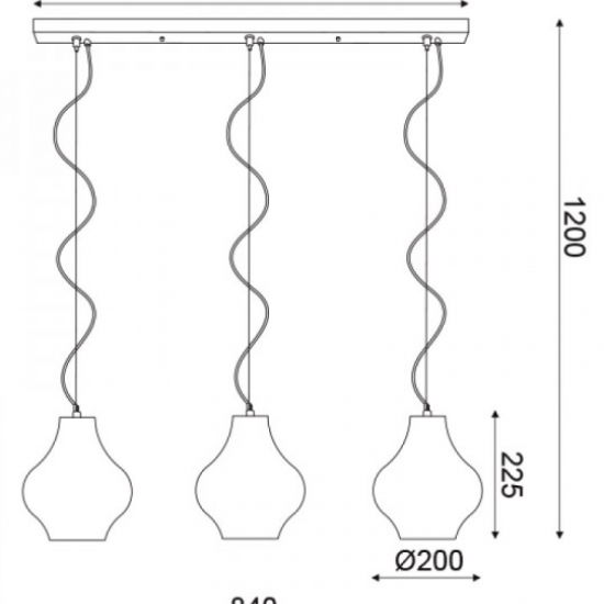 ΚΡΕΜΑΣΤΟ Φ/Σ 3ΧΕ27 ΚΑΦΕ ΠΗΛΟΣ Φ20Χ84ΧΗ120CM