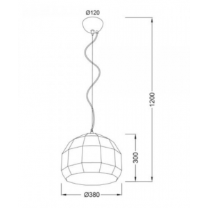 ΚΡΕΜΑΣΤΟ Φ/Σ 1ΧΕ27 ΡΗΤΙΝΗ ΜΑΥΡΟ+ΧΡΥΣΟ ΠΟΛΥΓΩΝΙΚΟ Φ38H120CM