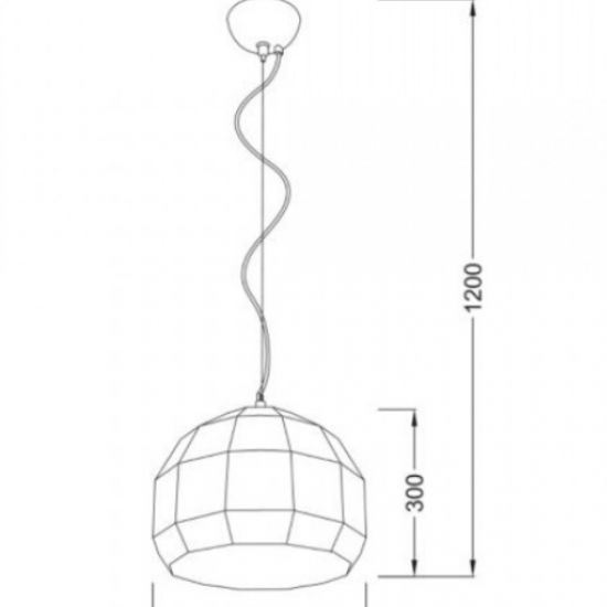 ΚΡΕΜΑΣΤΟ Φ/Σ 1ΧΕ27 ΡΗΤΙΝΗ ΜΑΥΡΟ+ΧΡΥΣΟ ΠΟΛΥΓΩΝΙΚΟ Φ38H120CM