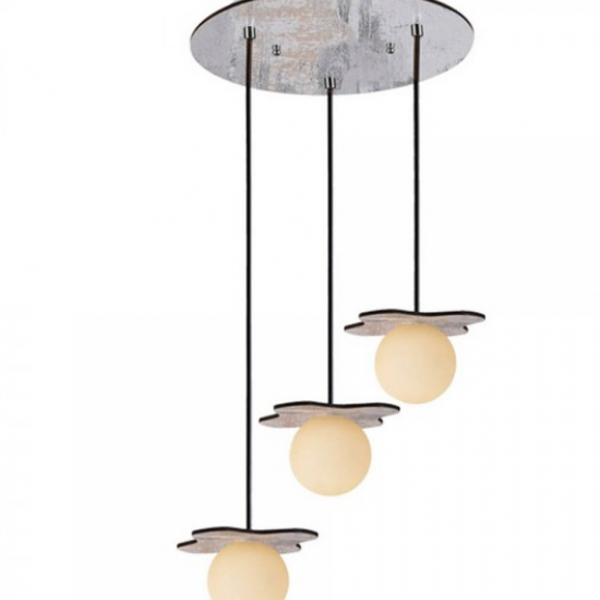 ΚΡΕΜΑΣΤΟ Φ/Σ 3ΧG9 ΑΠΟΧΡΩΣΗ ΠΑΛΑΙΩΜΕΝΟ ΞΥΛΟ MDF+ΛΕΥΚΟ ΓΥΑΛΙ Φ30ΧΗ60CM