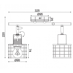 ΕΠΙΤΟΙΧΟ Φ/Σ 2ΧΕ27 ΜΕΤΑΛΛΙΚΟ ΛΕΥΚΟ ΣΚΟΥΡΙΑ 32Χ10Χ20,8CM