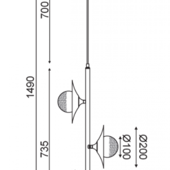 CALMA ΚΡΕΜΑΣΤΟ ΦΩΤΙΣΤΙΚΟ 3ΦΩΤΟ ΜΕΤΑΛΛΟ ΧΑΛΚΙΝΟ 27x27xΗ149cm
