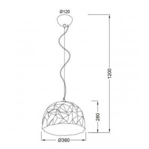 ΚΡΕΜΑΣΤΟ Φ/Σ 1ΧΕ27 ΡΗΤΙΝΗ ΜΑΥΡΟ+ΧΡΥΣΟ ΠΟΛΥΓΩΝΙΚΟ Φ38H120CM